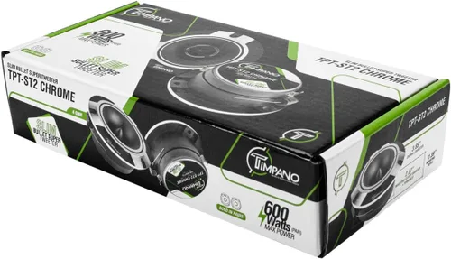 Vista 7 de Timpano TPT-ST2 Tweeter Super Slim de Cromo, 600 Vatios 4 Ohm, 105 dB, Bobina de voz de 1 pulgada, Tweeters Bullet de Sistema de Sonido para Coche