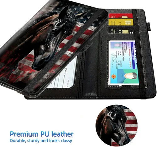 Vista 83 de Funda para chequera para hombres y mujeres, cartera de cuero RFID con ranuras para tarjetas de crédito, soporte de cheques duplicados personales