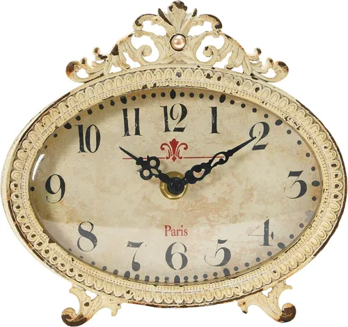 Vista 15 de Creative Co-Op Reloj de repisa de peltre envejecido verde