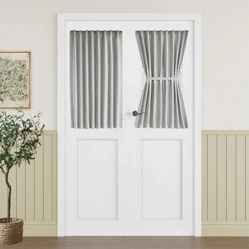 Vista 51 de Vatge Cortinas laterales autoadhesivas para puertas de cristal, sin taladro, extraíble, panel de filtrado de luz, 1 panel, 12 pulgadas de ancho x 60