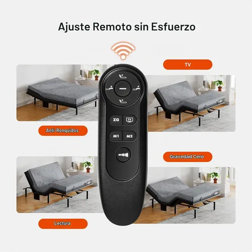 Vista 4 de Amada - Base de cama ajustable individual XL y juego de colchón de espuma viscoelástica de gel refrescante de 14 pulgadas, inclinación de cabeza