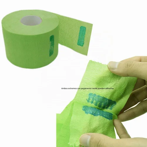 Vista 8 de 2 rollos de tiras de cuello de peluquero desechables flexibles y resistentes bandas de papel para el cuello, cinta de papel para peluquería Verde