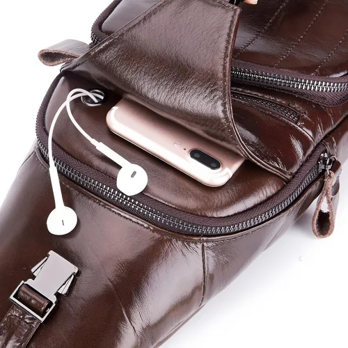 Vista 121 de LUKZIJAES Bolso bandolera de cuero genuino para hombre