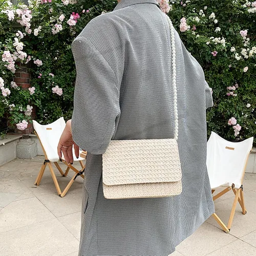 Vista 9 de CHARMORE Bolso cruzado para mujer, pequeño bolso de paja para playa, bolso de hombro tejido elegante, bolsos de viaje