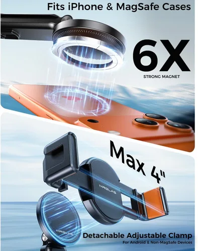 Vista 4 de 【Máximo 17"】 Mini trípode magnético MRGLAS Selfie Stick para iPhone Negro