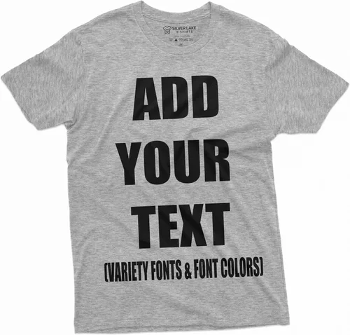 Vista 7 de Añade tu texto Camiseta personalizada para hombre Camiseta personalizable Camiseta personalizada Negro