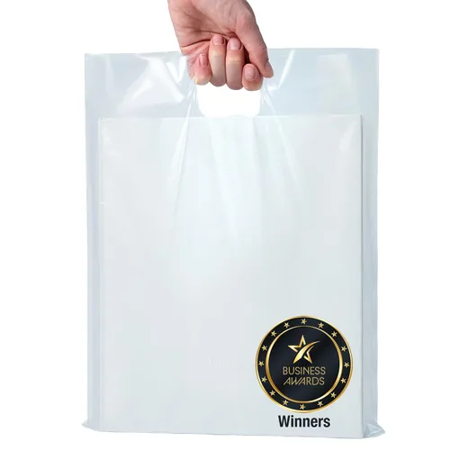 Vista 13 de Choice Marts 100 bolsas de plástico negras con asas – 12 x 15 pulgadas, bolsas de venta al por menor negras brillantes de 2 mil de grosor adecuadas