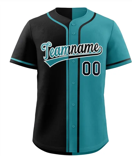Vista 18 de Camiseta de béisbol dividida personalizada con botones y número de nombre cosido personalizado para hombres/mujeres/niños