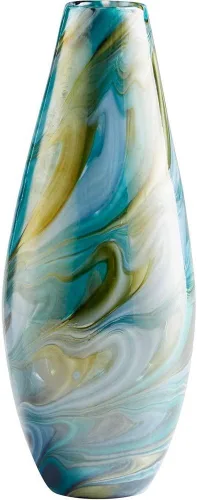 Vista 2 de Cyan Design Jarrones y macetas pequeños de calcedonia, remolino dorado azul