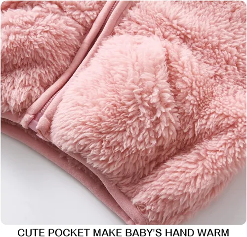 Vista 5 de Chaqueta de forro polar para bebé, ropa de vino para niña, abrigo para niños pequeños