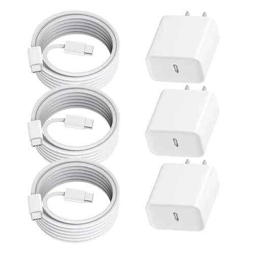 Vista 13 de Cargador de iPhone [certificado Apple MFi] Apple Block USB C enchufe rápido de pared con cable USB C a Lightning de 3 pies para iPhone 14 Pro