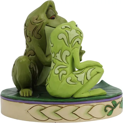 Vista 4 de Enesco Disney Traditions Collection por Jim Shore - Figura decorativa de la princesa y la rana Tiana y Naveen, de resina hecha a mano, pintada a