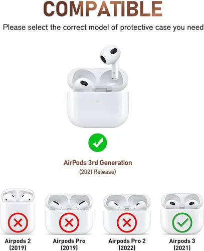 Vista 2 de Dream Luxury Airpod 3 - Funda protectora con llavero de perla para niñas, adolescentes y mujeres (rosa)