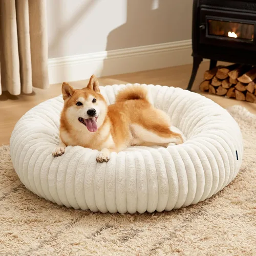 Vista 8 de Bedsure ComfyFleece® Donut - Cama para perros pequeños con funda extraíble lavable