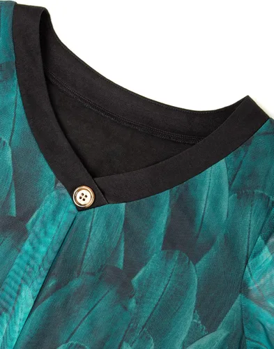 Vista 4 de SeSe Code Blusas plisadas de malla elástica para mujer, de manga corta, transpirables y fluidas