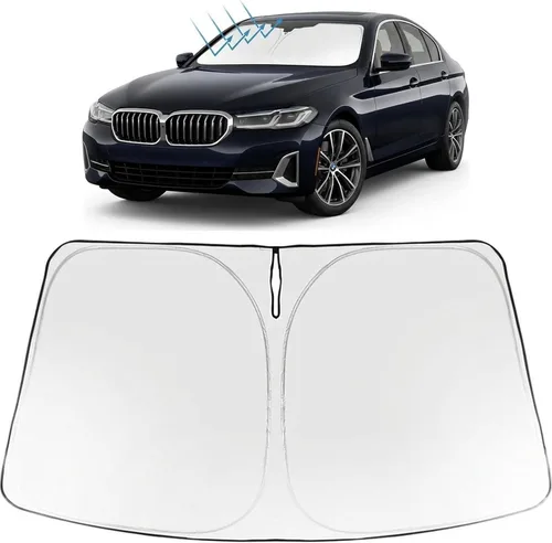 Vista 32 de Proadsy Parasol para parabrisas Rivian R1S 2022-2025 2026 de 4 capas plegable, protector de parasol frontal que bloquea los rayos UV, mantiene