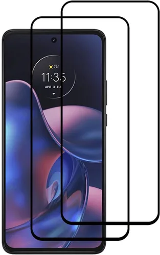 Vista 4 de Protector de pantalla de vidrio templado para Motorola Edge 2022 – [2 unidades] Protector de pantalla de vidrio templado negro Frontier Protector