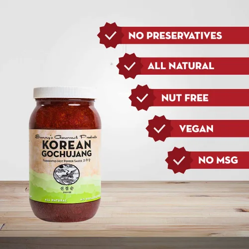 Vista 2 de Sunny's Gourmet Gochujang coreano, salsa de pimiento picante fermentada totalmente natural, sin MSG, Bibimbap, 15.5 onzas (paquete de 2)