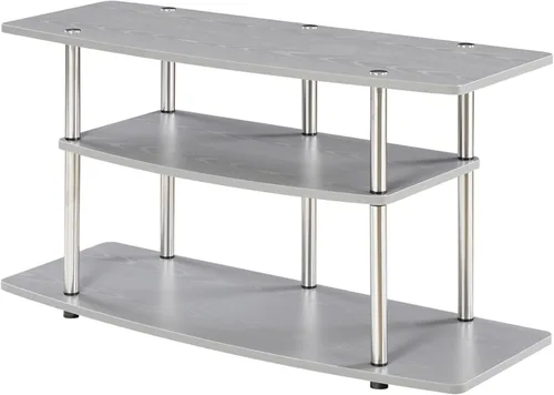 Vista 8 de Soporte de TV amplio, de 3 niveles. Producto Designs2Go de Convenience Concepts, Madera, Cereza