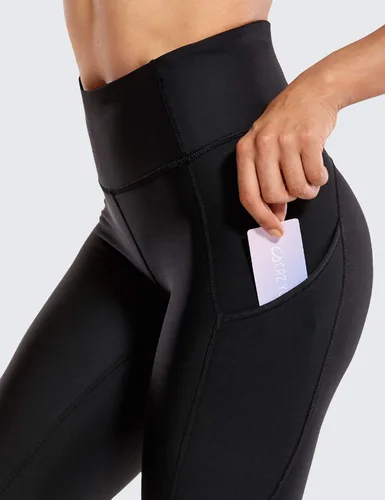 Vista 8 de CRZ YOGA Leggings térmicos con forro polar para mujer, 28 pulgadas, pantalones de senderismo cálidos de cintura alta con bolsillos, mallas