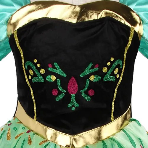 Vista 3 de Vestido de princesa Anna para niñas disfraz de Anna vestido de fiesta de cumpleaños de Halloween