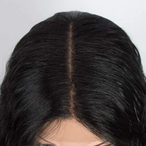 Vista 5 de Pelucas de encaje frontal de 30 pulgadas, pelucas sintéticas súper largas con cabello de bebé, resistente al calor, 8.47 oz, 6 pulgadas, raya