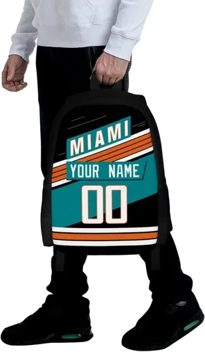 Vista 7 de KREDE Mochila Miami - Bolsas personalizadas para hombres y mujeres, Negro 01