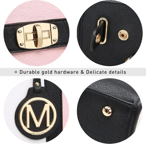 Vista 5 de Bolso de mano de moda para mujer con asa superior bolso de hombro bolso de trabajo con cartera a juego juego de 2 piezas
