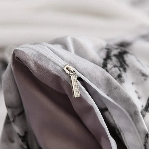 Vista 9 de Juego de 3 piezas de ropa de cama de mármol, funda de edredón de poliéster, juego de funda de edredón para el hogar, dormitorio, hotel, tamaño doble