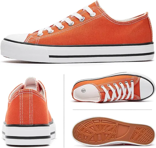 Vista 3 de Adokoo - Tenis informales de lona para mujer, caña baja, con cordones, cómodos, para caminar