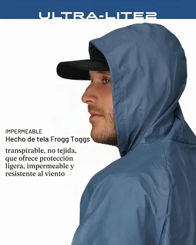 Vista 4 de FROGG TOGGS Traje de lluvia impermeable transpirable Ultra-Lite2 de 2 capas para hombre Azul