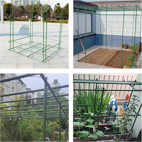 Vista 7 de Paquete de 20 estacas de jardín montadas, multifuncionales, enrejado de jardín, resistentes, estacas de tomate para jardín de plantas de pepino