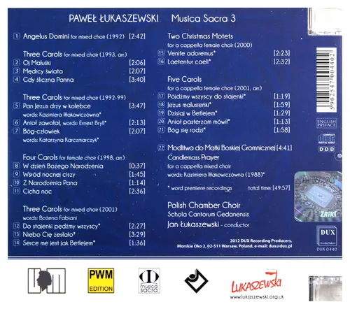 Vista 2 de Lukaszewski Musica Sacra 3, Carols & Motets