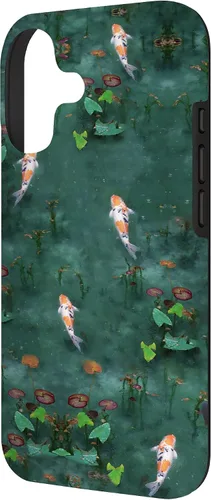 Vista 2 de Emerald Green Majestic Zen Water Garden Japanese Koi Fish Case for iPhone 17