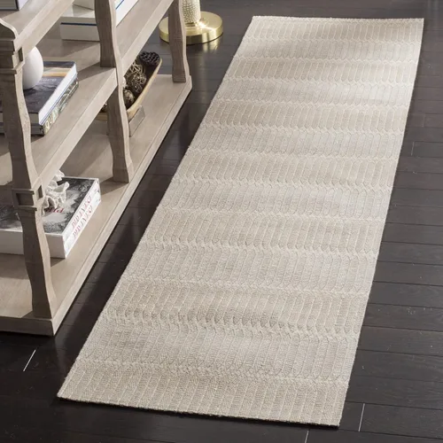 Vista 2 de SAFAVIEH Marbella Collection - Alfombra de pasillo, 2 pies 3 pulgadas x 8 pies, color beige, viscosa hecha a mano, ideal para zonas de alto tráfico