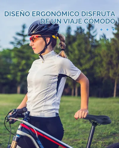 Vista 7 de MSDADA Asiento de bicicleta de gel, sillín de bicicleta para hombres y mujeres, asiento de bicicleta impermeable, cómodo y suave cojín para Negro