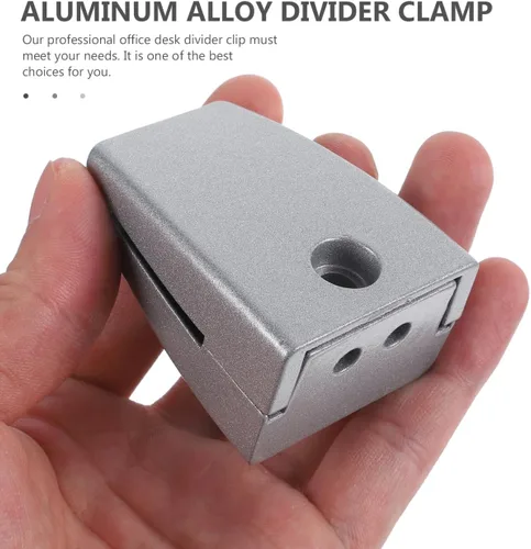 Vista 9 de STOBOK Soportes de clip de abrazadera de divisor de escritorio, paquete de 4 accesorios de partición de aleación de aluminio