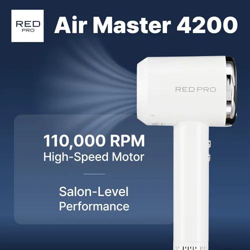 Vista 10 de RED Pro Air Master 4000 High Speed BLDC Hair Dryer, 110,000 RPM Professional Brushless Motor for Fast Drying, 40% More Compact Lightweight Design