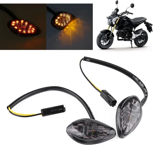 Vista 2 de Keenso 2 unids luz de giro de motocicleta, señales de giro al ras en forma de ojo para Grom 2014-2016