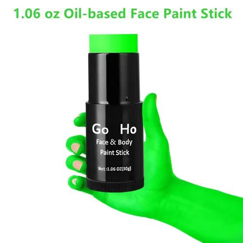 Vista 2 de Go Ho Barra de Pintura Facial Verde Amazon Mezclable en Crema (1.06 Oz), Pintura Corporal Verde Amazon de Cobertura Completa para Adultos y Niños