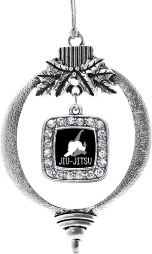 Vista 242 de Inspired Silver - Nana púrpura - Adorno de Navidad plateado - Adorno cuadrado para árbol de Navidad con circonita cúbica - Decoración colgante