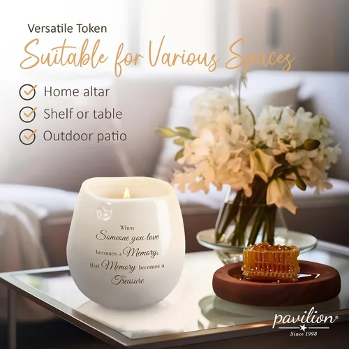 Vista 3 de Pavilion - When Someone You Love Becomes a Memory That Memory Becomes a Treasure - Vela de cerámica rellena de soja de 8 onzas