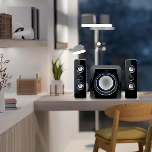 Vista 8 de iLive Electronics Sistema de altavoces Bluetooth con subwoofer integrado, 7.28 x 8.86 x 7.28 pulgadas, negro (iHB23B)