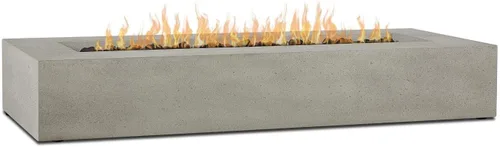 Vista 2 de BBQGuys Signature La Valle 1591LP-FLNT - Mesa de fuego rectangular de propano de 72 pulgadas, pedernal