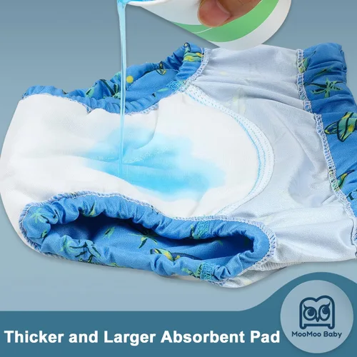 Vista 2 de MooMoo Baby Ropa interior de entrenamiento de plástico, pantalones de goma a prueba de fugas para entrenamiento para ir al baño para niños y niñas