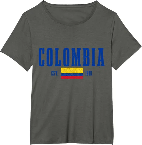 Vista 48 de Colombia Est. 1810 - Camiseta de Colombia Vintage, Negro, S