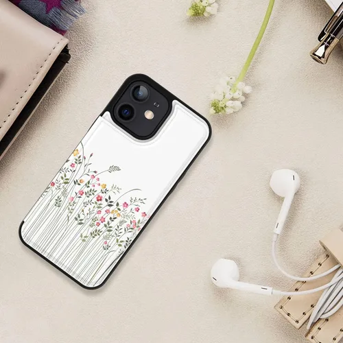 Vista 7 de bemal Funda tipo cartera para iPhone 12, iPhone 12 Pro, con función atril de cuero con diseño de moda para mujeres y niñas, ranuras para tarjetas