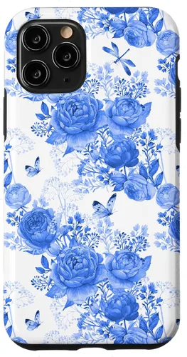Vista 29 de Funda para iPhone 16 French Country Floral Azul Blanco Toile Grandmillennial Roses