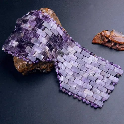 Vista 3 de Máscara de sueño de jade de piedras preciosas naturales, máscara de ojo de amatista, antienvejecimiento caliente o frío con máscara de ojos de piedra