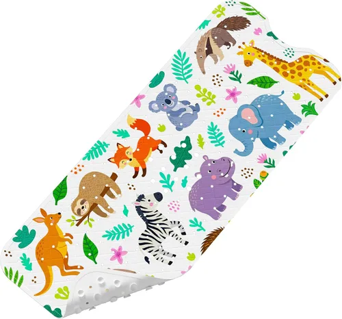 Vista 29 de XIYUNTE Alfombra de Baño para Bebé para Bañera Antideslizante Alfombra de Baño para Niños - 40''x16'' Extra Larga Alfombra de Bañera para Bebé